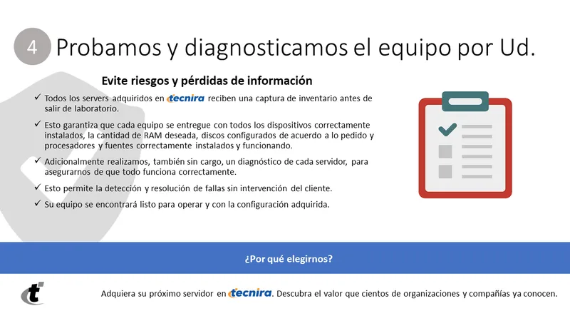 4. Probamos y diagnosticamos el equipo por Ud.